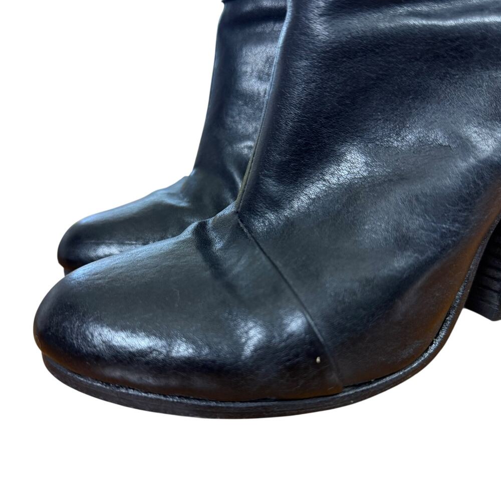 Rag & Bone Newbury Black Chunky High Heel Leather Ankle Booties Boots Shoes 8.5 - Picture 8 of 16